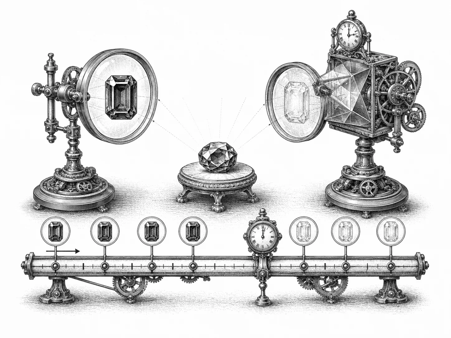 The emerald and the clockwork prism